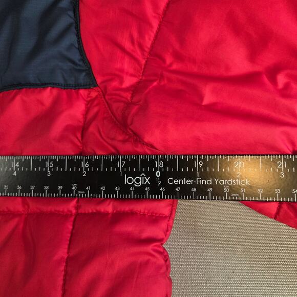 Columbia Youth Large 14/16 Red Navy Quilted Winter Coat w/ Hood - Picture 11 of 12